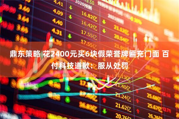 鼎东策略 花2400元买6块假荣誉牌匾充门面 百付科技道歉：服从处罚